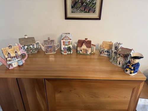 Decorative cottage tea pots - tea,