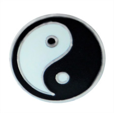 Yin & Yang Black Taoist Taoism Pin Badge 