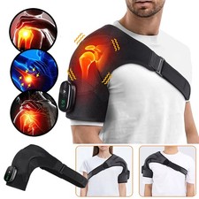 Electric Heated Vibration Shoulder Massager Wrap Rotator Cuff Brace Pain Relief