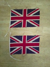 2x Small Vintage Union Jack Bunting Flags possibly 40s 50s era