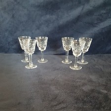 6 Waterford Crystal Liqueur Glasses, 3 1/2" Tall, " Ashling ". VGC