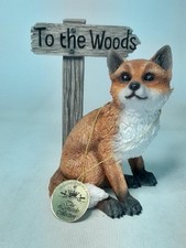 Leonardo SEATED FOX To the Woods Figurine 5.2" 13.25cm Tall Original Tag