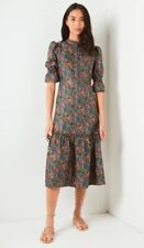 Wyse Sophie Dress Dark Ditsy Midi Dress Floral Size 3 UK 12