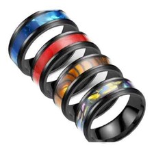MENS RINGS TITANIUM STEEL BAND