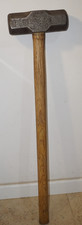 Vintage 14 lb Large Heavy  Sledge Hammer Strong Steel 7.6 kg 71cm Oak Railway