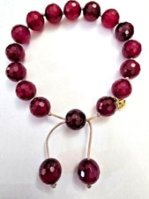 LOLA ROSE BEAUTIFUL DARK RED FACETED QUARTZ GEMSTONE BRACELET - NWOT