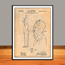 1912 Morgan Breathing Device Smoke Rescue Hood Patent Print - Unframed