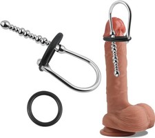 Stainless Steel Penis Urethral Plug Glans Ring Dilator Sounds Cathe Solid Male