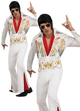 Deluxe Elvis Costume Mens Elvis 50s Fancy Dress King Of Rock N Roll