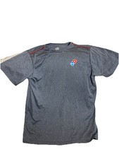 Dominos Pizza Gear T Shirt Grey Blue Employee Performance Stretch Uniform Sz L