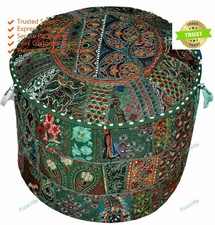 Indian Floral Ottoman Pouf