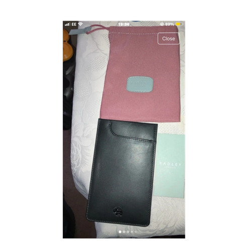 Radley black leather passport - black,