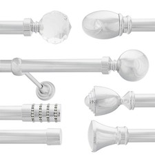 Chrome Metal Curtain Pole Set