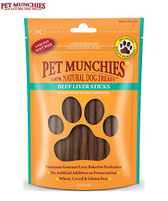 PET MUNCHIES BEEF LIVER STICKS PREMIUM DOG PUPPY TREATS LOW FAT REAL MEAT 90G