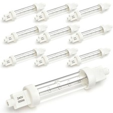 10 x 300W PUSH FIT GANTRY LIGHTS HEAT LAMPS DOUBLE JACKETED FOOD SAFE BULBS 240V