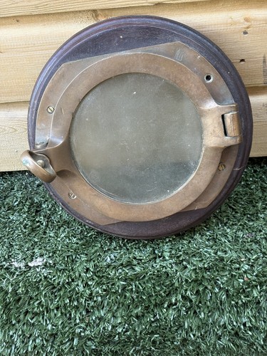 Antique brass boat porthole - antique,