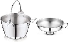 Penguin Home 5L Maslin Pan with 14cm Wide Neck Jam Funnel, Stainless 5 Litres 