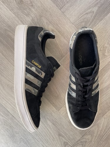 Black adidas campus suede camo - suede,
