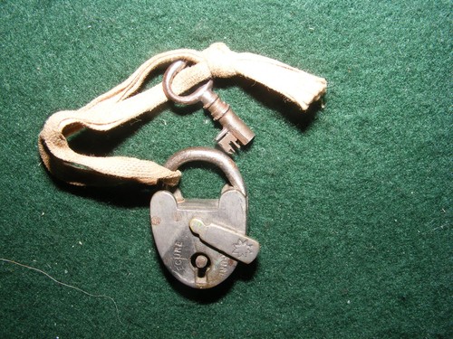 Antique small steel padlock - steel,