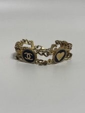 Vtg Chanel 01P Gold Heart CC