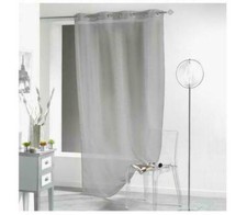 Lissea Grey Eyelet Sheer Single Curtain Voile Panel 240cm Ideal To Use On A Door