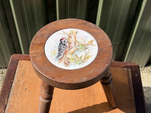 Vintage wooden stool with - stool,