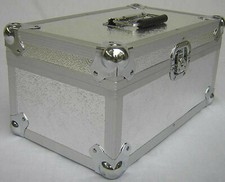 7" Singles Vinyl Record Aluminium DJ Flight Carry Case Silver 200 Partitioned HQ
