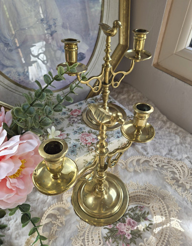 Pair vintage ornate - ornate, solid