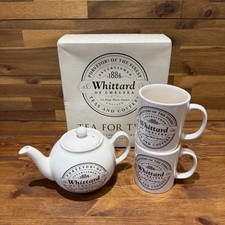 Whittard of Chelsea Tea for Two Hand Painted Mugs & Teapot Set Boxed New