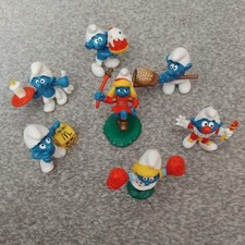 Seven Vintage Smurf Figures