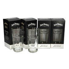 4 x Jack Daniel's Tennessee No7 Highball Tumbler Tall Whisky Glasses collectable