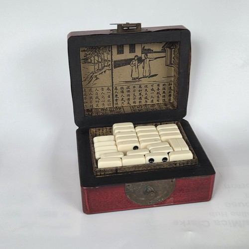 Chinese dominoes set red - set,