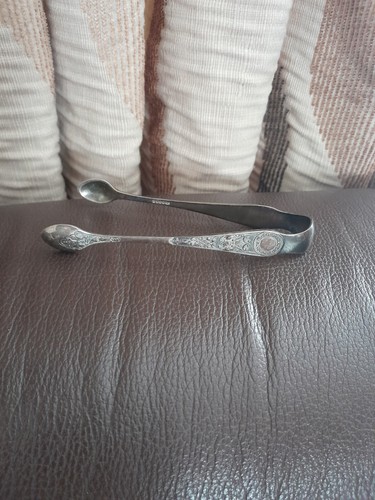 Vintage silver sugar tongs - sugar,