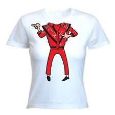 MICHAEL JACKSON WOMENS T-SHIRT - Fancy Dress Outfit Costume Funny Thriller