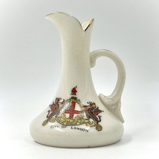 VINTAGE UNKNOWN MAKER CRESTED CHINA MODEL OF EWER JUG - CITY OF LONDON CREST
