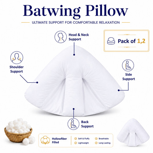 Batwing pillows neck back head - back,