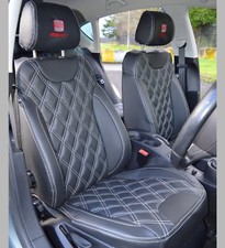 SEAT Leon MK2 Tailored Leather Look Diamond Quilted Car Seat Covers 2005 - 2012