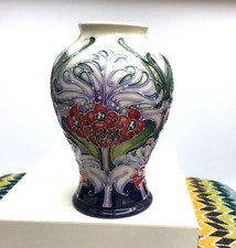 Moorcroft Florian Lilac vase designed by Emma Bossons 16cms tall