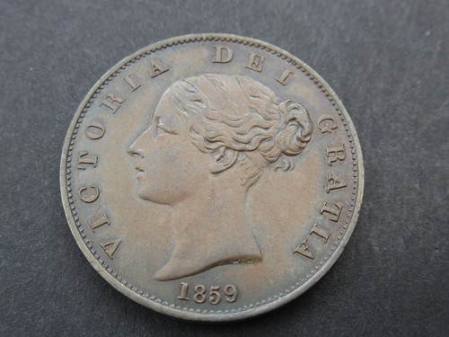 1859 victoria copper half - 1859,