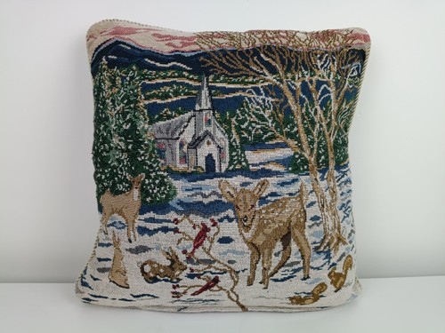 Christmas embroidered cushion - christmas,