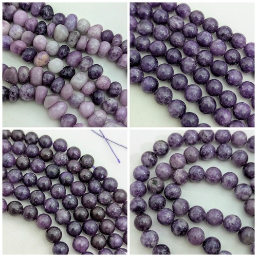 Lepidolite gemstone beads - lepidolite,