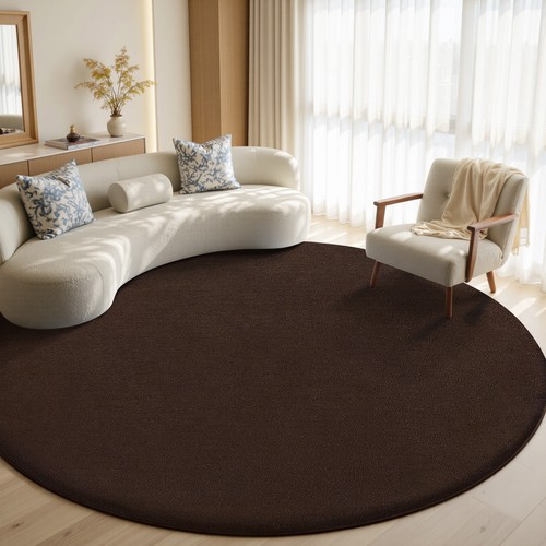 Round fluffy shaggy rug - round,