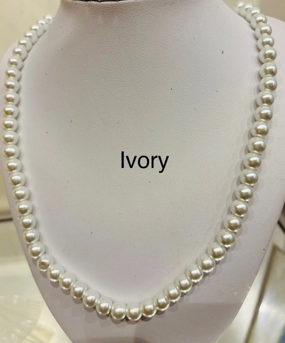 Women glass pearl necklace - pearl,