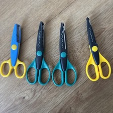 Childrens Pinking Safety Scissor Zig Zag Cut Craft Kids Scissors Crafts x 4 
