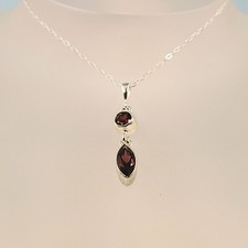 Garnet Silver Necklace Natural