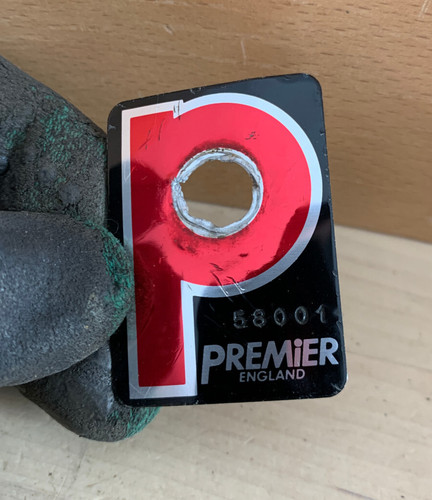Premier 80s 90s vtg drum - drum, badge
