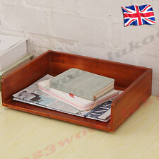 Wooden File Tray Stackable Desk Storage Box A4 Paper Book Storage Tray