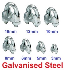 Heavy Duty Wire Rope Grips Clamp Cable Steel Metal Wire U Bolts Fixing 3mm -16mm