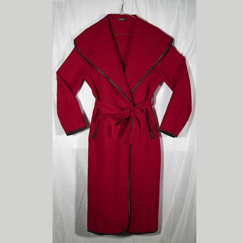 Red felt italian trench - felt,
