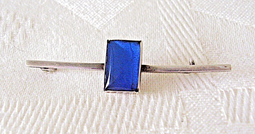 Brooch 925 art - deco, blue